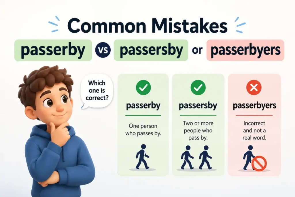 Common Mistakes passerby passersby or passerbyers