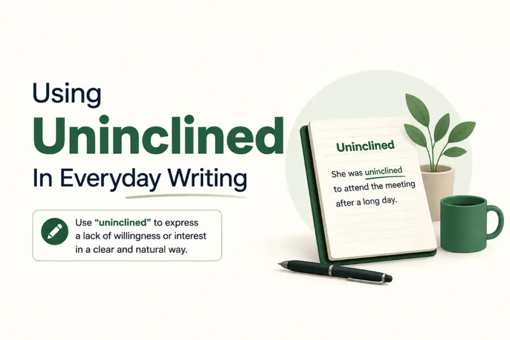Using Uninclined In Everyday Writing