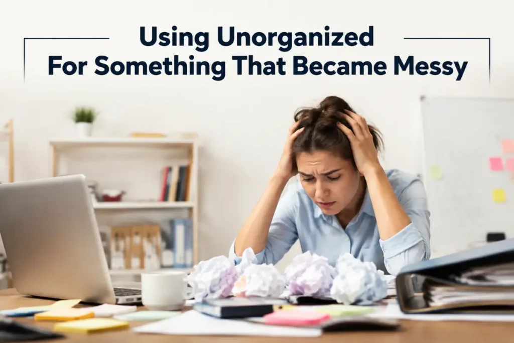 Using Unorganized For Something That Became Messy