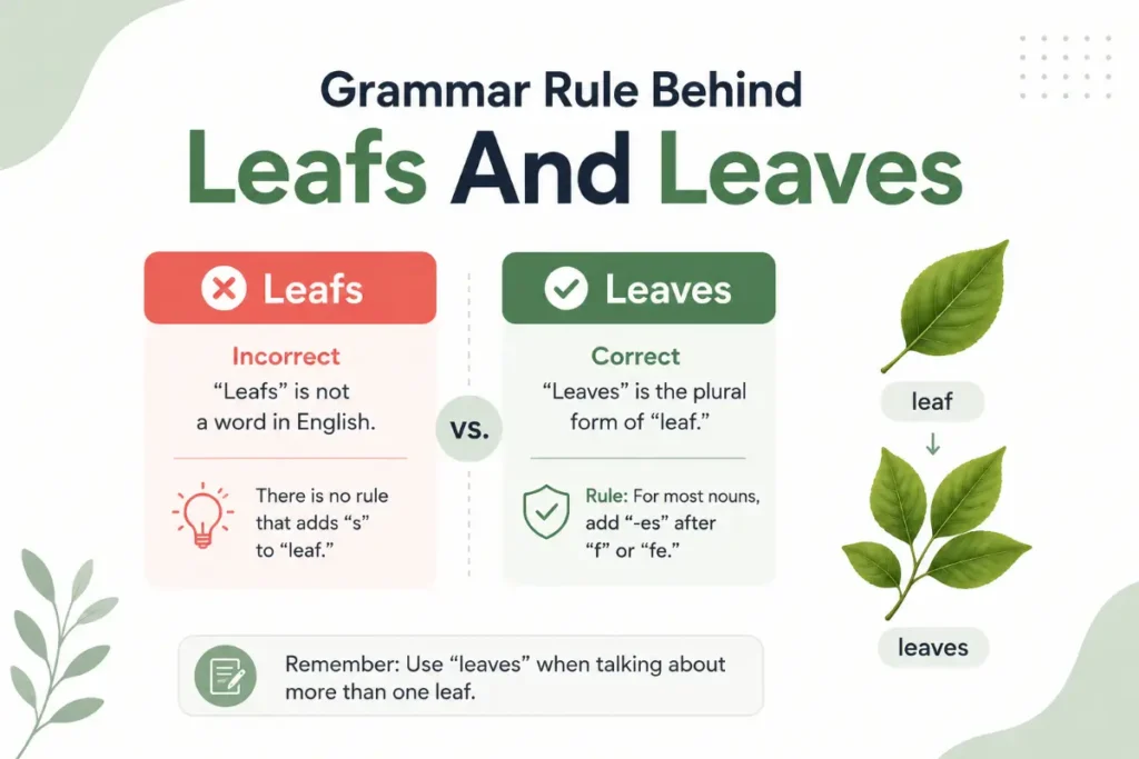 Grammar Rule Behind Leafs And Leaves