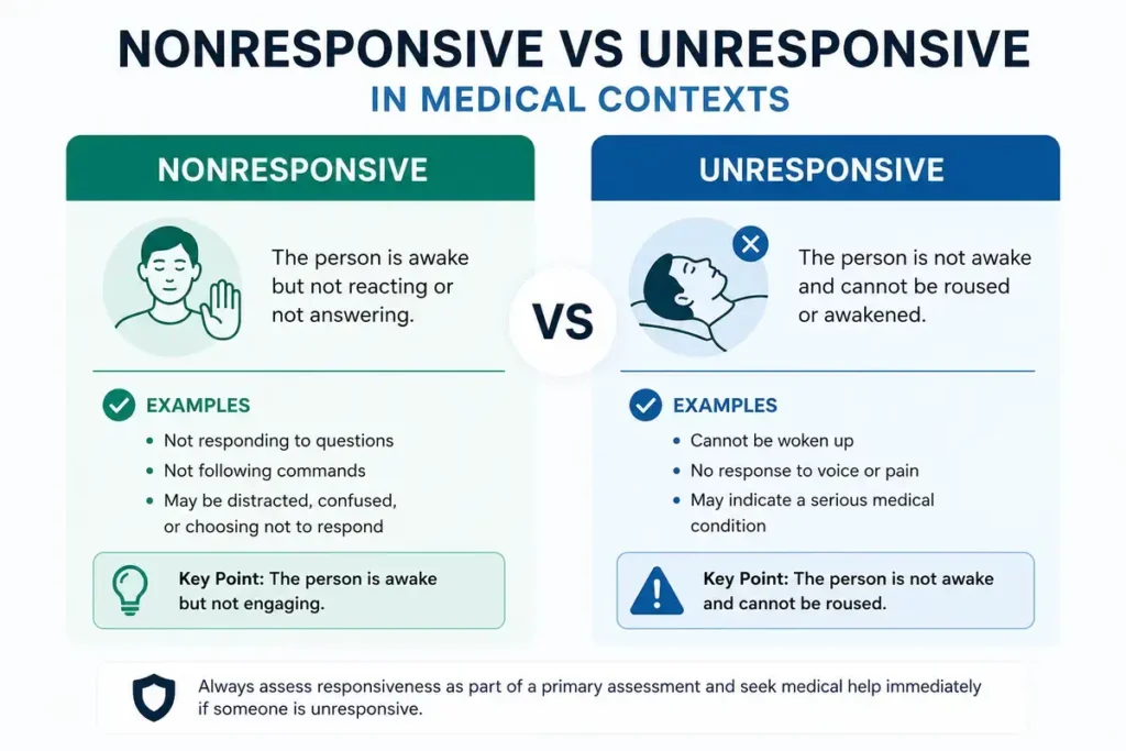 Nonresponsive Vs Unresponsive In Medical Contexts