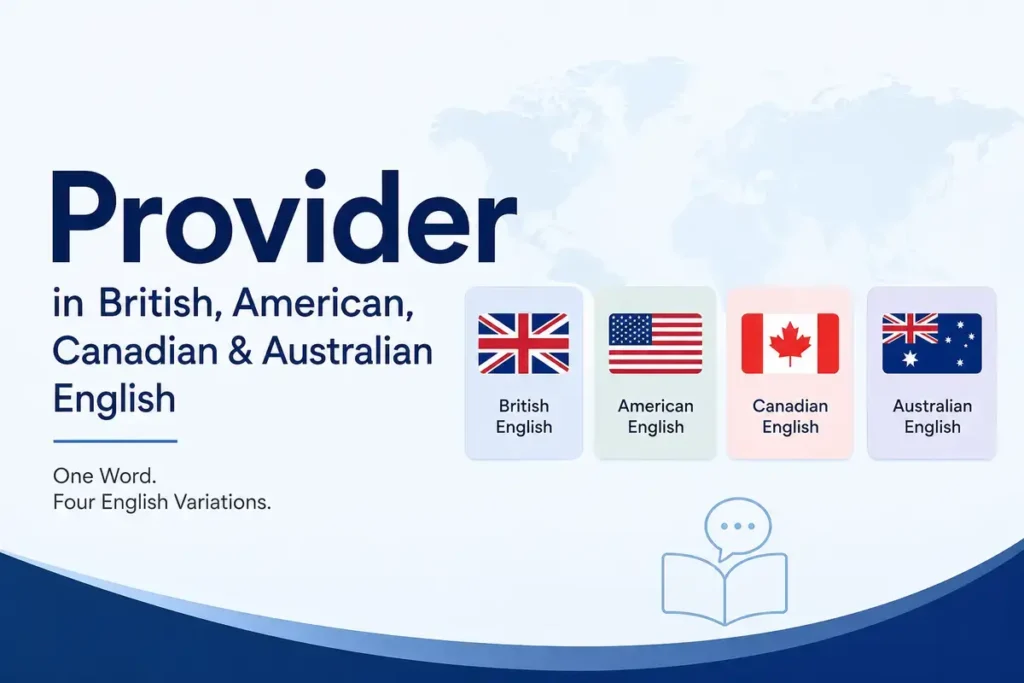 Provider In British American Canadian And Australian English