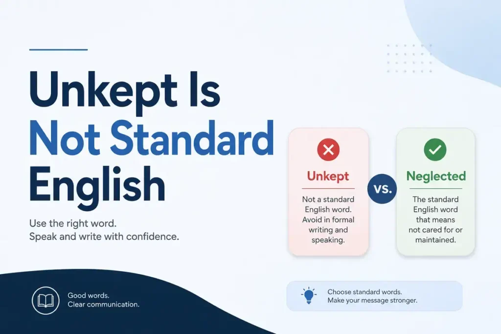 Unkept Is Not Standard English