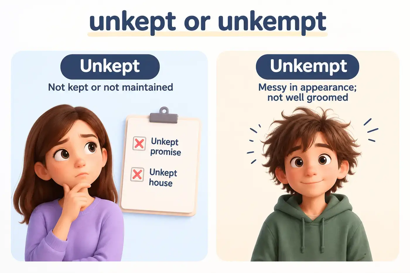 unkept-or-unkempt