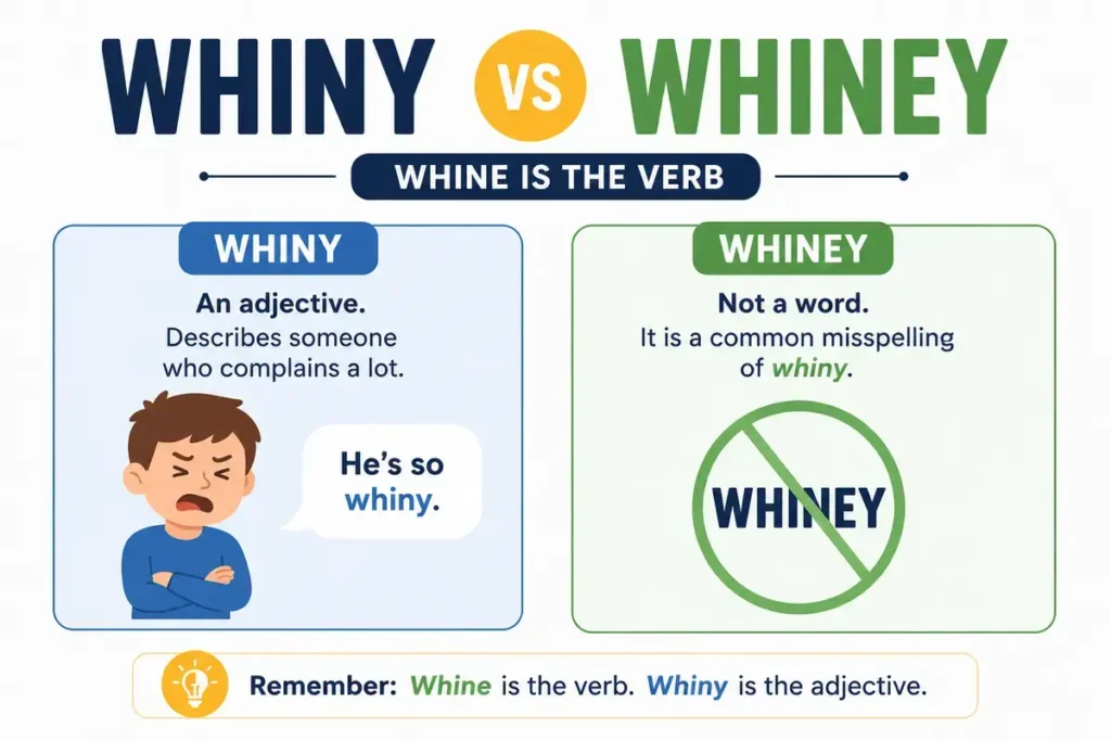 Whine Is The Verb Whiny Vs Whiney Which Spelling Is Correct 2026