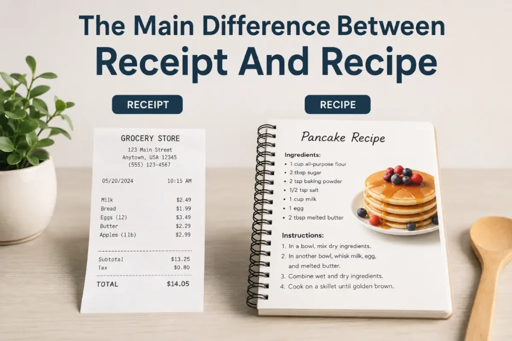 The Main Difference Between Receipt And Recipe