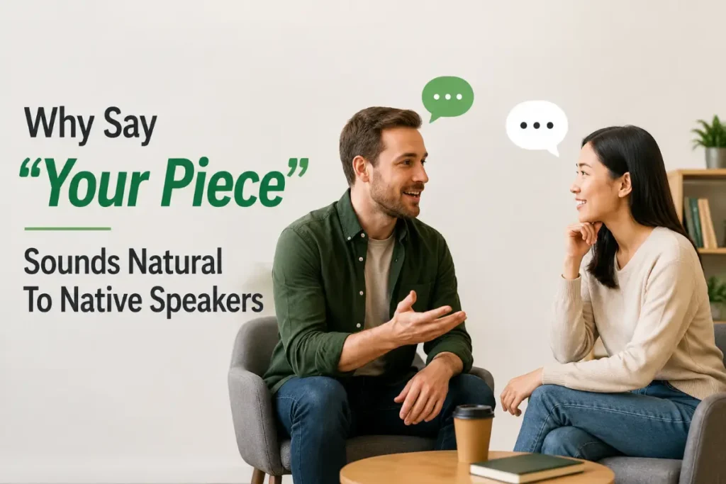 Why Say Your Piece Sounds Natural To Native Speakers