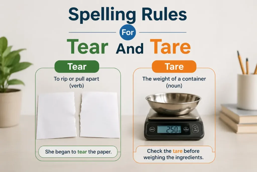Spelling Rules For Tear And Tare