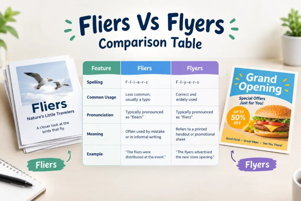 Fliers Vs Flyers Comparison Table