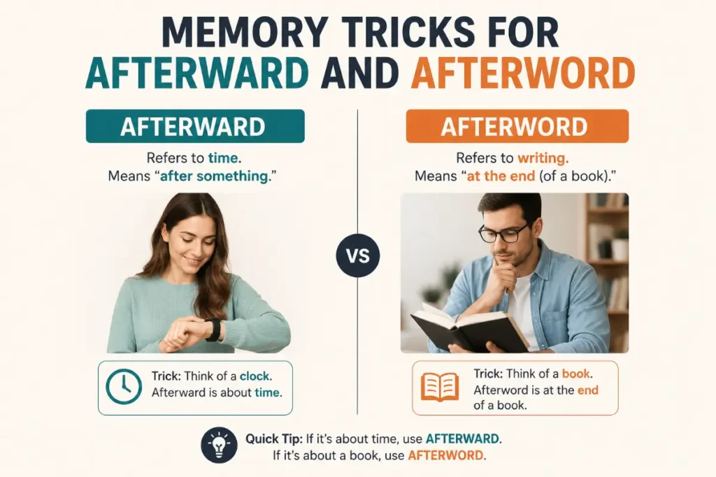 Memory Tricks For Afterward And Afterword