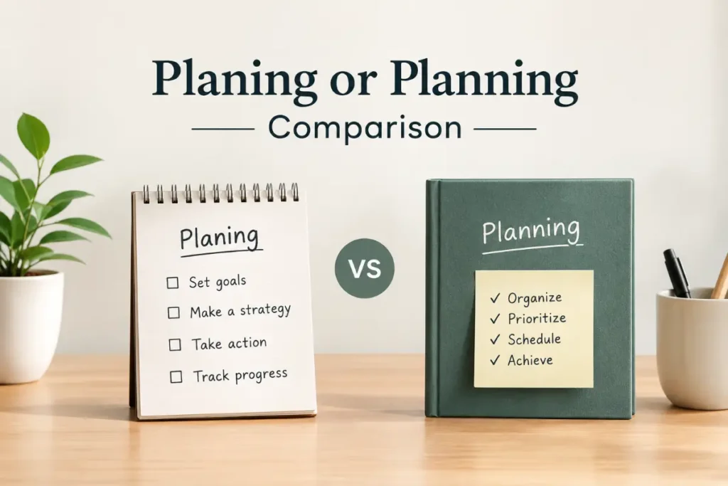 Planing or Planning Comparison