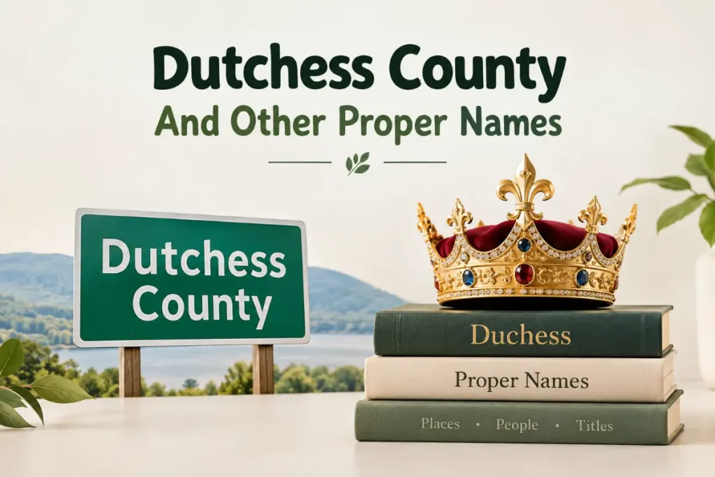 Dutchess County And Other Proper Names
