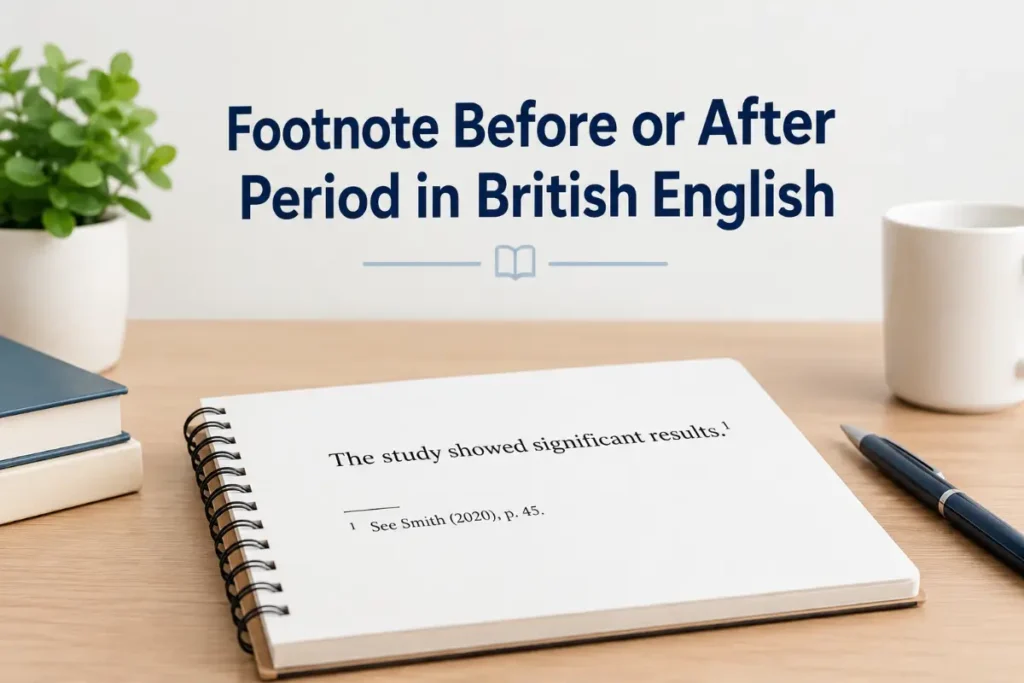 Footnote Before or After Period in British English