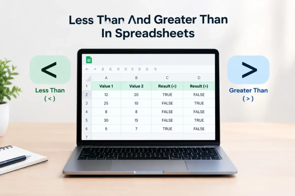 Less Than And Greater Than In Spreadsheets