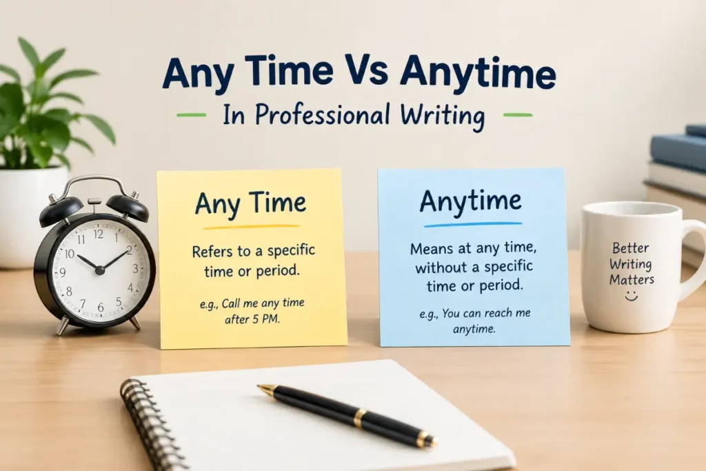 Any Time Vs Anytime In Professional Writing