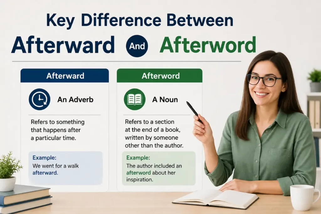 Key Difference Between Afterward And Afterword