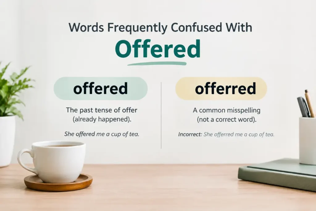 Words Frequently Confused With Offered