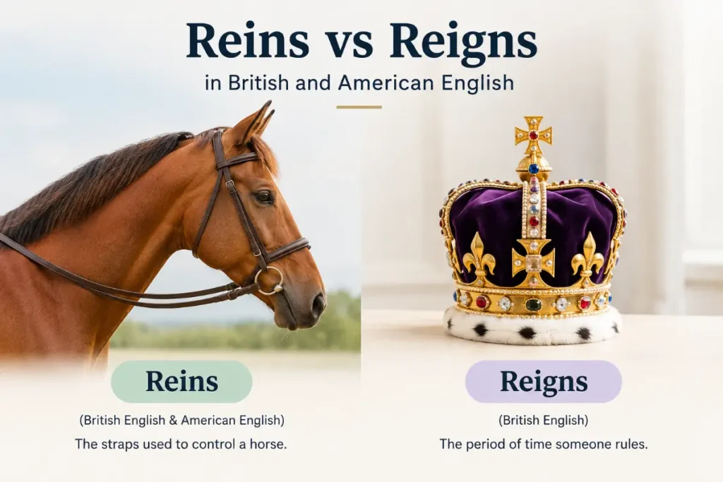 Reins vs Reigns in British and American English