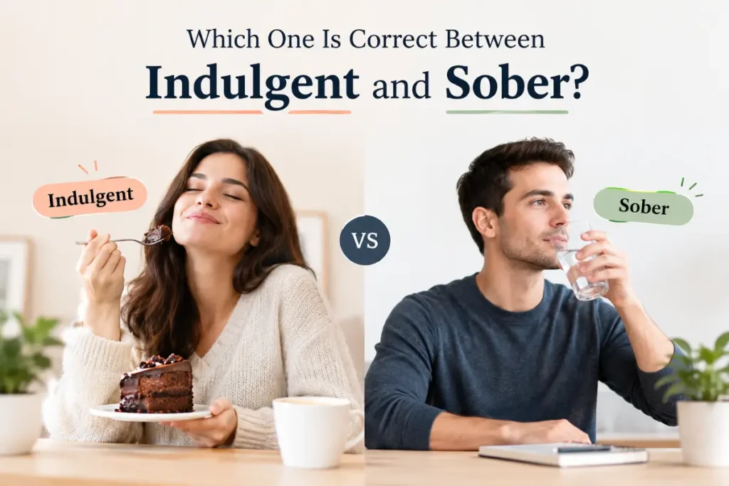 Which One Is Correct Between Indulgent and Sober?