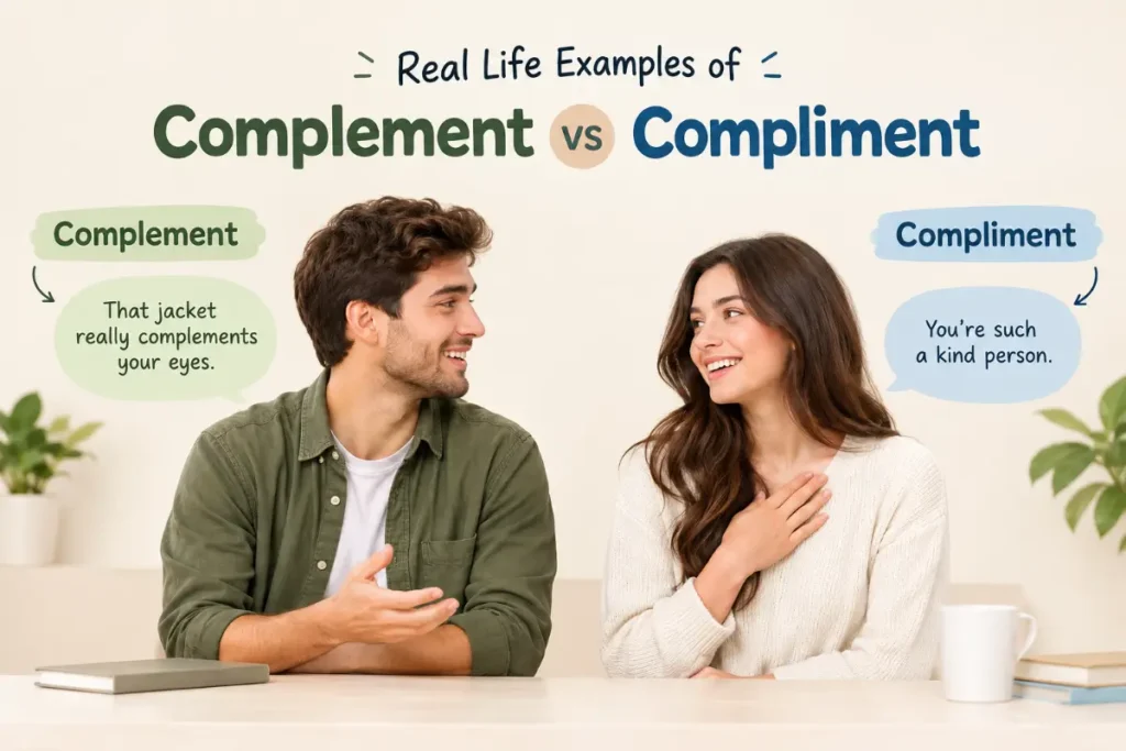 Real Life Examples of Complement vs Compliment