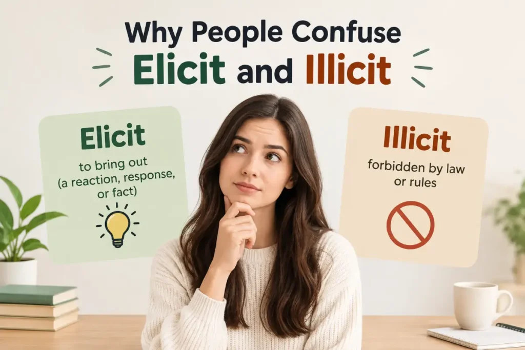 Why People Confuse Elicit and Illicit