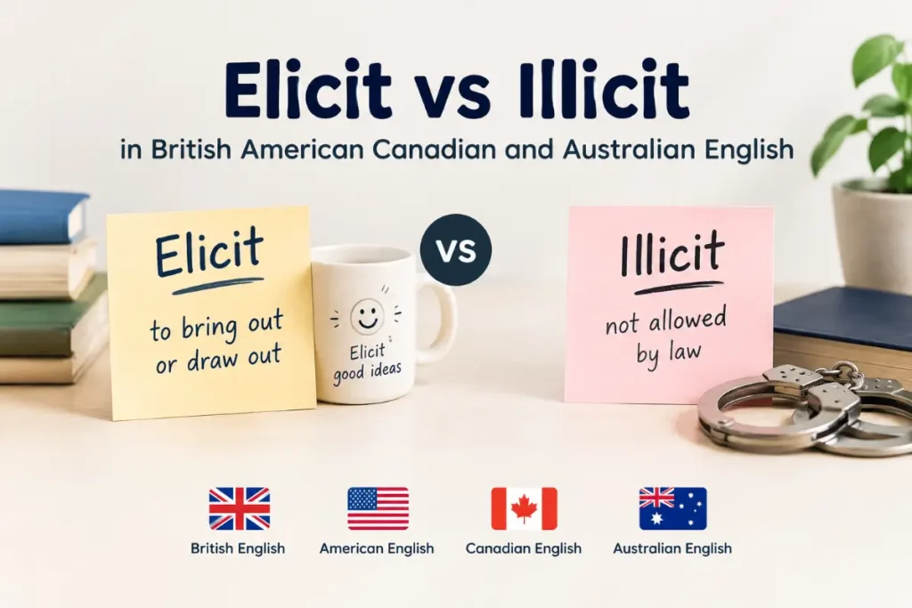 Elicit vs Illicit in British American Canadian and Australian English