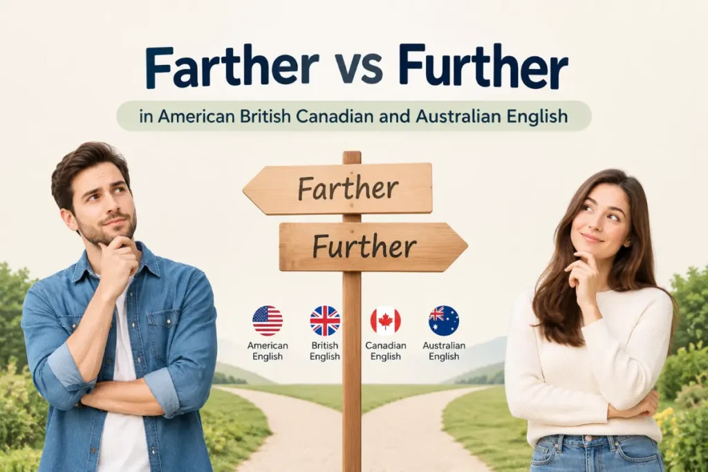 Farther vs Further in American British Canadian and Australian English