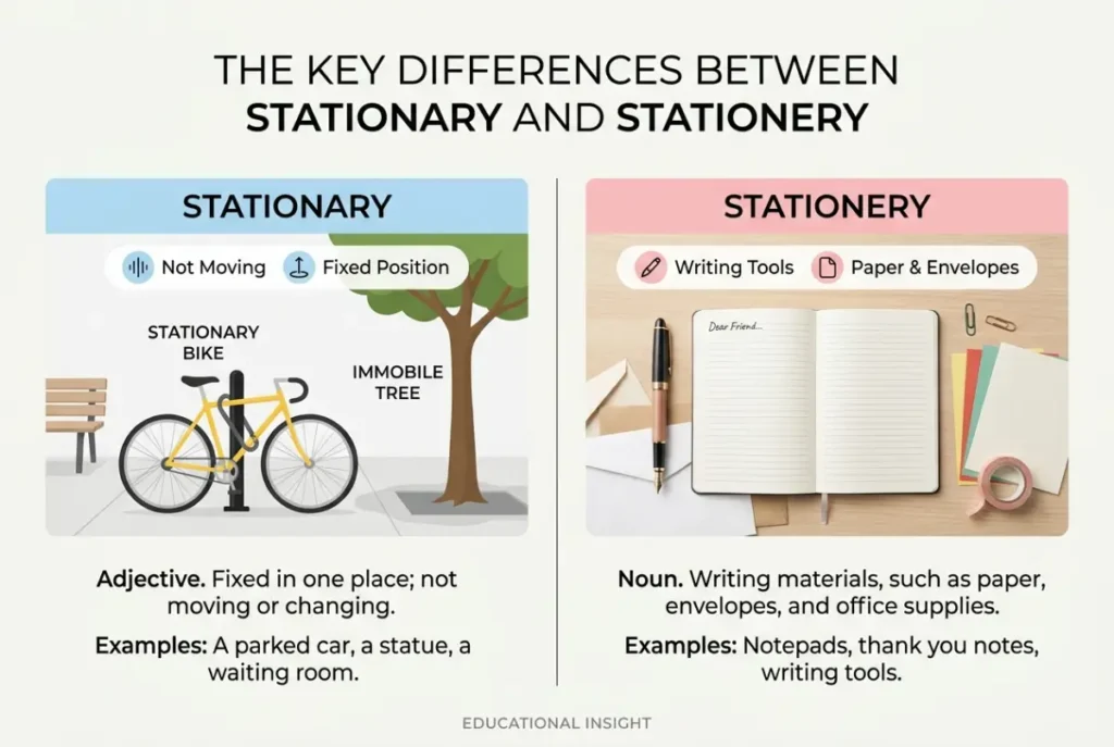 The Key Differences Between Stationary and Stationery